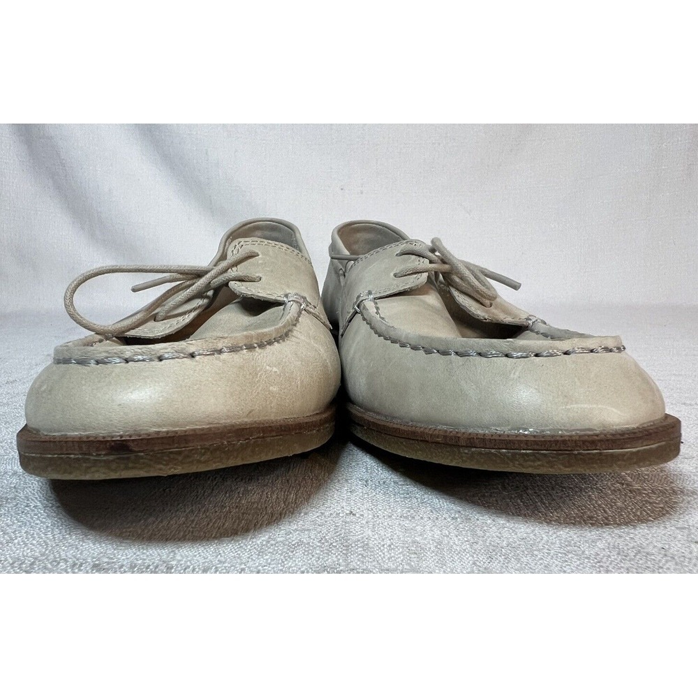 SPERRY Womens Leather Slip on Shoes Tie up bone beige Size 11 - Picture 5 of 12